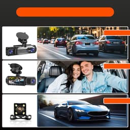 Autodashcam - Driekanaals autodashcam - Met zwaartekrachtsensor - 1080p HD - Nachtzicht - Ingebouwde 180mAh-batterij - WiFi-ondersteuning - Loopopname — thumbnail 2