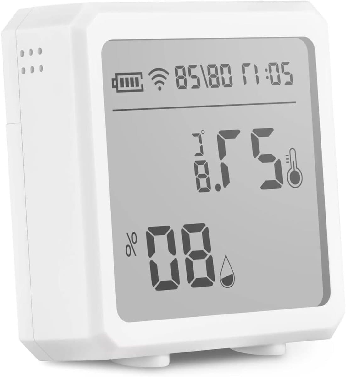 Digitale Thermostaat - Hygrometer Sensor - Klimaat Bewaken - LCD Scherm - 60x65x25mm - Wit — afbeelding 1