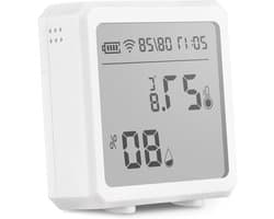Digitale Thermostaat - Hygrometer Sensor - Klimaat Bewaken - LCD Scherm - 60x65x25mm - Wit