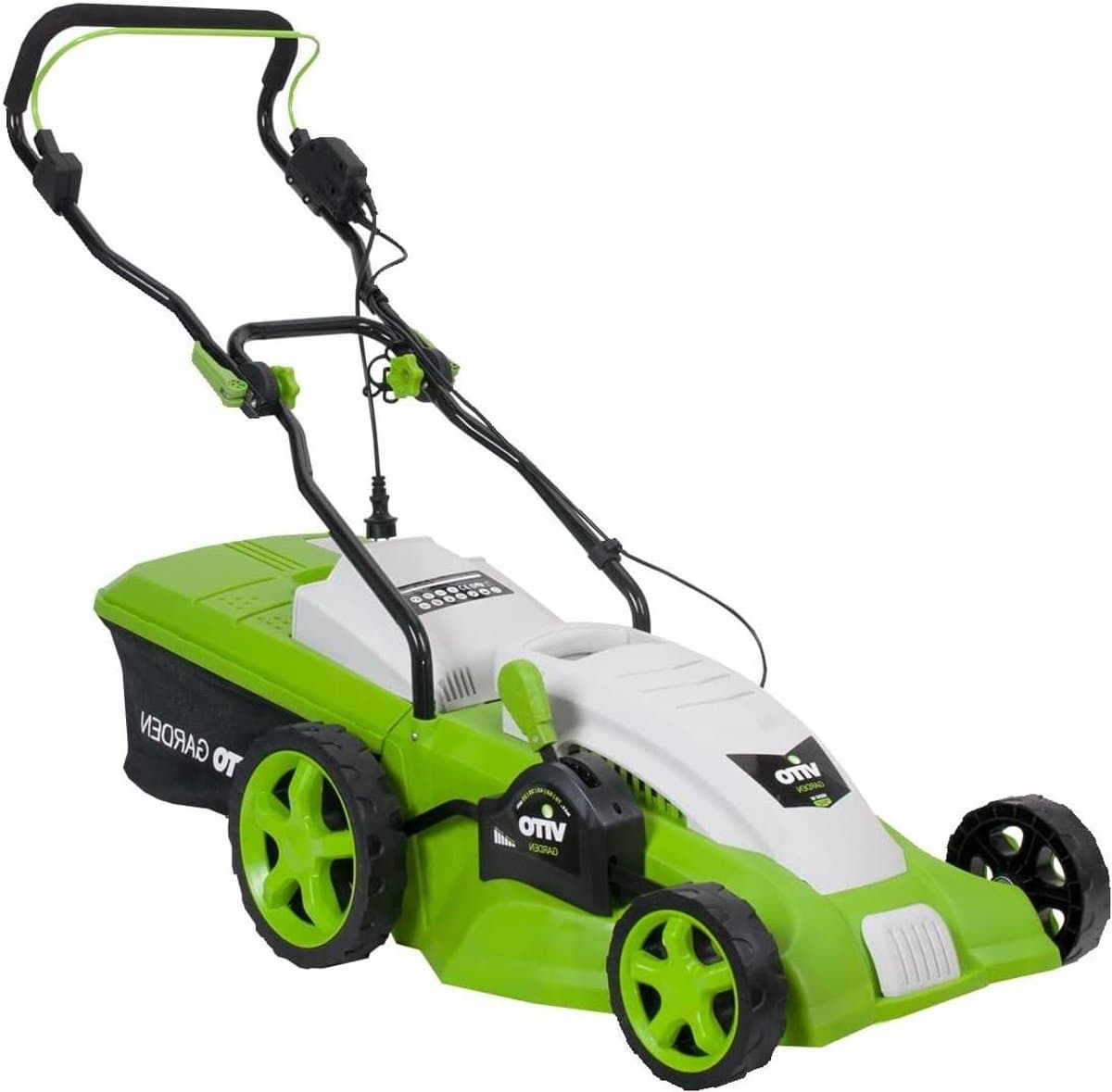 Elektrische Grasmaaier - Grastrimmer Duwmaaier - Gazon Onderhouden - Krachtige Inductiemotor - 42 cm Maaibreedte - Groen — afbeelding 1