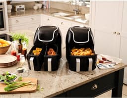 Hetelucht Friteuse - Dubbele Mand - Gezond Koken - Twee Manden Synchroon - 8.5 Liter - Zwart — thumbnail 4