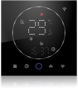 Slimme Thermostaat - Wifi Thermostaat - Energie Besparen - LED Kleurenscherm - 13mm Dun - Zwart — thumbnail 4