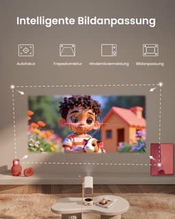 T1 Pro Mini-beamer, Dolby Audio en Turbo Sonic Bass, Smart beamer, Full HD 1080p, met HDR 10, wifi 6 en Bluetooth 5.4, ondersteunt 180° rotatie, autofocus en keystone, draagbare projector voor — thumbnail 2