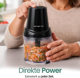 Elektrische Hakmolen - Keukenmachine Mini Chopper - Ingrediënten Fijnmaken - 4 Roestvrijstalen Messen - 500 ml - Zwart — thumbnail 5