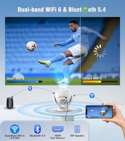 Mini Beamer - Draagbare Projector - Thuisbioscoop Creëren - Automatische Trapeziumcorrectie - 1080p 4K - Wit — thumbnail 5