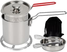 Mini Friteuse - Kookpan Frituurmand - Thuis Koken - Gezonde Frituuroplossing - 1.2 L - Zilver — thumbnail 1