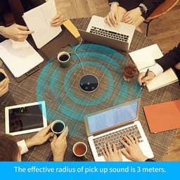 Conferentie Microfoon - Luidspreker Mic - Online Vergaderen - 360° Opname - 3 meter Bereik - Zwart — thumbnail 2