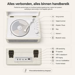 Gloovon® - Bluetooth CD Speler - Draagbare - Discman - Ondersteuning voor CD/Bluetooth/MicroSD-kaart/USB/AUX - Ingebouwde speaker - Wit — thumbnail 5