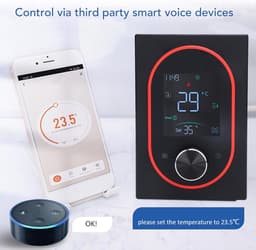 Slimme Thermostaat - Verwarmingsthermostaat Temperatuurregelaar - Comfortabel Binnenklimaat - APP Bediening - 130 x 88 x 383 mm - Zwart — thumbnail 5