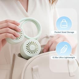 Nekventilator (knopmodel) - 64×64×48 mm - Slanglengte 42 cm - Flexibel en opvouwbaar - Handsfree ventilator zonder bladen - 3 windsnelheden - Stil en lichtgewicht - Geschikt voor reizen, sporten, kantoor en buitenactiviteiten - Milieuvriendelijk — thumbnail 4