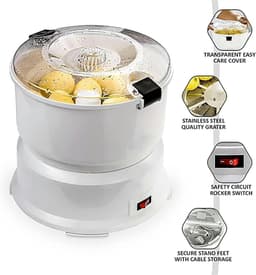 Elektrische Aardappelschiller - Groenteverwerker - Snel Maaltijden Bereiden - Automatische Slimme Aanpassing - 1 Kg Capaciteit - Wit — thumbnail 5