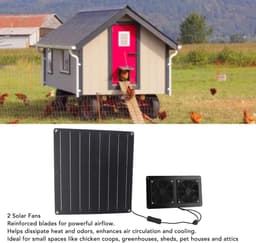 Zonneventilator - Afzuigventilator Zonneklep - Koeling en Ventilatie - Automatische Bedrijfsmodus - 38 x 34 x 5 cm - Zwart — thumbnail 4