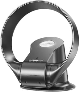 Wandventilator Bureauventilator - Bladloze Ventilator - Kantoor Thuis - Veilig Babyproof - 32 cm - Wit Zwart — thumbnail 1