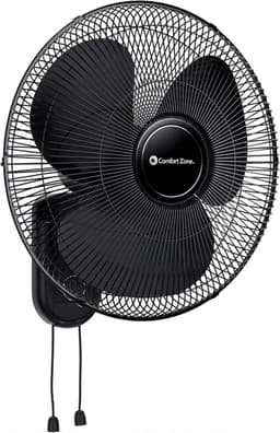 Wandventilator - Oscillerende Ventilator - Ruimte Koelen - Metalen Rooster - 40.6 cm - Zwart — thumbnail 1