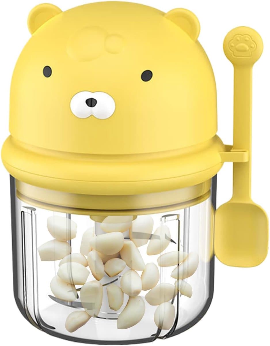 Draadloze Keukenmachine - Mini Hakker Groente - Maaltijden Bereiden - Efficiënte Elektrische Prestaties - 350 ml - Geel — afbeelding 1