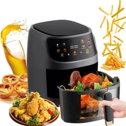 Linkforu - Airfryer Met Kijkvenster - Digitaal Touchscreen - Heteluchttechnologie - Vetarm Koken - Bakken - Frituren -Braden — thumbnail 1