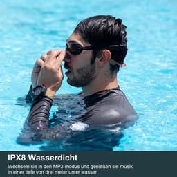 Sportkoptelefoon, bone conduction zwemkoptelefoon, draadloze IPX8 waterdichte open koptelefoon/oordopjes, 32G onderwaterkoptelefoon/oordopjes, 300 uur batterijduur — thumbnail 4