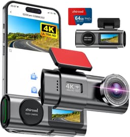 Thijox - 4K Dashcam Auto met WiFi, Afneembare Dashboard Camera, 170° Groothoek, G Sensor, Super Nachtzicht, 24U Parkeren Bewaking, 64G SD-Kaart, APP-B — thumbnail 1