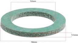 30 stuks groene vezelringen 1/2 inch (18 x 12 x 1,5 mm) afdichtringen hoge temperatuur vezelring voor gaskookplaat boiler omvormerklep — thumbnail 2