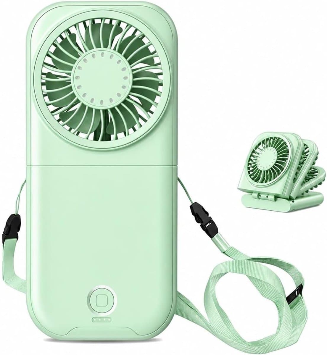 LISM-Opvouwbare nekventilator, snelle mini-handventilator, draagbare persoonlijke koelventilator met vier snelheden Geschikt voor buitenkantoren en sportscholen (groen). — afbeelding 1