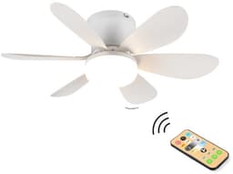 REALITY LUND - Plafondventilator - Wit mat - incl. 1x SMD 8 W - Licht apart schakelbaar - Afstandsbediening - Dimbaar - Traploos instelbare lichtkleur - Nachtlampje - Geheugenfunctie - 3 snelheidsinstellingen - Timer - Zomer- en wintermodus — thumbnail 2