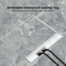 Inbouw vloeraansluiting - waterdicht - roestvrij staal - ideaal voor keuken en kantoor - m-winkel — thumbnail 5
