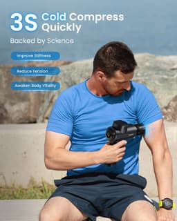 Massage Gun - Spierherstel Apparaat - Spierontspanning Na Sport - Verwarmen En Koelen - 0.7kg Lichtgewicht - Zwart — thumbnail 5