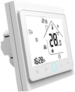 Slimme Thermostaat - Kamerthermostaat Verwarming Koeling - Comfort Thuis Creëren - 05 Graden Nauwkeurigheid - 86x86mm - Zwart Wit — thumbnail 3