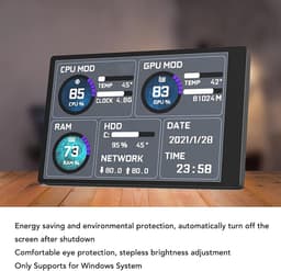 SnelShoppen - 3.5 Inch IPS USB Mini Scherm, AIDA64 PC CPU RAM Gegevens Temperatuur Weergave, PC Sensor Paneel Temperatuur Monitor voor Computerbehuizi — thumbnail 4