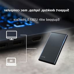 Externe Harde Schijf - Mobiele Opslag - Bestanden Opslaan - Supersnelle USB 3.0 - Tot 2 TB - Zwart — thumbnail 1