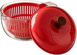 Fruitwasmachine - Groente Wasser - Salade Bereiden - Wiebelvrije Droogfunctie - 23 x 18 cm - Rood — thumbnail 1