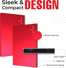 Externe Harde Schijf - Draagbare Opslag - Gegevens Back-up - Ultrasnelle USB 3.0 - 1 TB - Rood — thumbnail 3