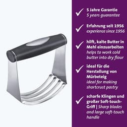 Deegkneder RVS - Keukenmixer - Deeg Mengen - Ergonomisch Handvat - 17 cm - Zilver — thumbnail 3