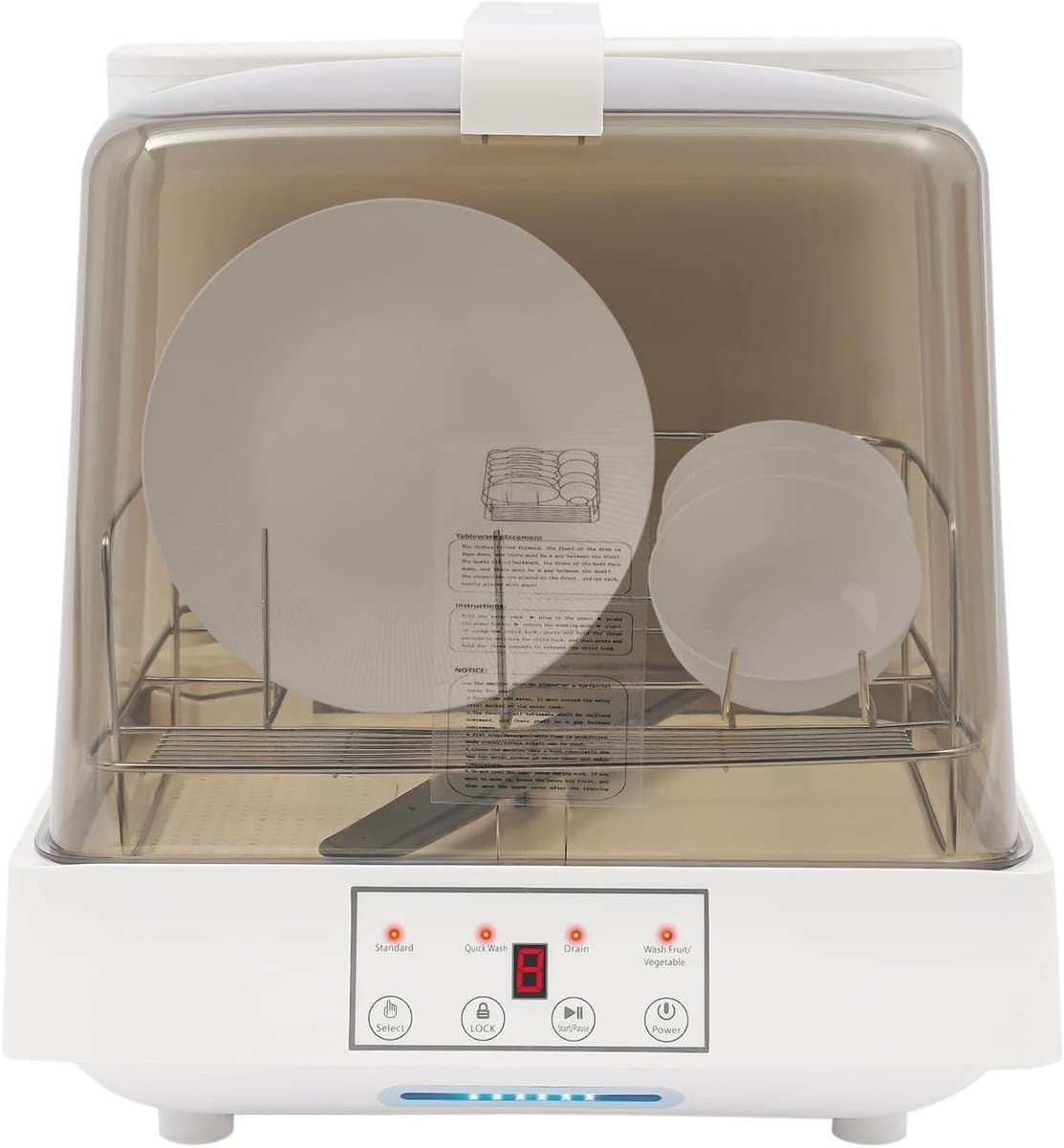 Mini vaatwasser - Compacte afwasser - Automatisch afwassen - Meerdere wasprogramma's - 8 Liter capaciteit - Wit — afbeelding 1