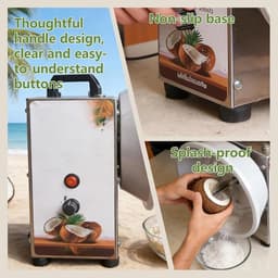 Elektrische Kokosrasp - Kokosnijder Kokosmolen - Kokos Verwerken - Drie Snelheden Instelbaar - 35 kg/uur - Zilver — thumbnail 4