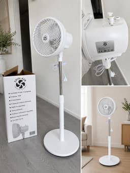 Statiefventilator - Ø 25 cm - 70W - 3 Snelheden - Verstelbare Hoogte (90-125 cm) - Wit — thumbnail 3