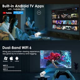 SnelShoppen - Mini Projector 4K 1080P Draagbare Beamer voor Feest, Camping, Tuin, Kinderen - Compact, Lichtgewicht, Hoogwaardige Beeldkwaliteit — thumbnail 2