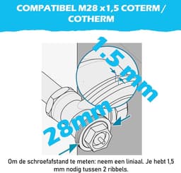 Set van 2 radiatoradapters M28 naar M30 voor thermostaten — thumbnail 2
