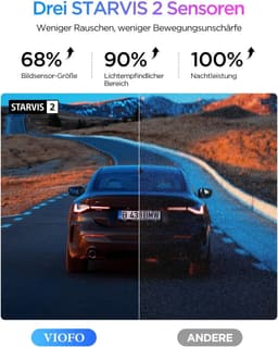 Thijox - VIOFO A329S 3CH 4K Dashcam Auto Voor en Achter, 4K 2K 2K 3 Lenzen, Energiebesparende Parkeermodus, 210° Ultragroothoek Binnencamera, Wi-Fi 6 — thumbnail 2