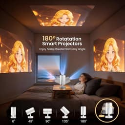 SnelShoppen - Mini Beamer 4K 1080p Projector - Draagbare LCD Projector met 260 ANSI Lumen Helderheid - Ideaal voor Feesten, Camping en Thuisbioscoop — thumbnail 3