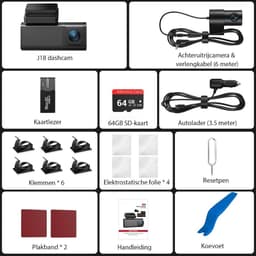 JCP® Draadloze Dashcam - Draadloos CarPlay-Scherm - Dashcam met CarPlay - Zwart - 4cm x 9cm x 6cm — thumbnail 5