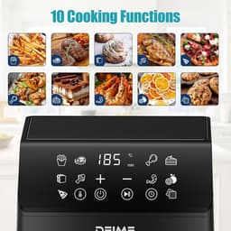 SnelShoppen - Airfryer 6L - Gezonde Frituurpan 1500W met 10 Voorinstellingen, Visueel Kookvenster, Antiaanbakmand - Ideaal voor Keuken, Feest, Gezinne — thumbnail 4