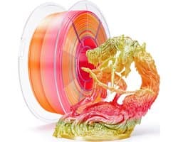 PLA Filament - 3D Print Materiaal - Unieke Creaties Printen - Zijde Kleur Verloop - 1KG Spool - Regenboog