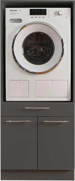 Wasmachinekast Laundreezy | 68 x 68 x 162 cm | Antraciet - Emob - wasmachinekast_enkel - Zwart - MDF — thumbnail 2