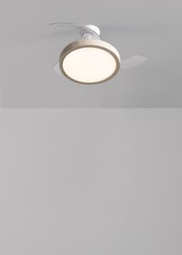 CREATE - Plafondventilator 40W stil met intrekbare bladen en LED-licht, verschillende maten - S - Met licht - Controller voor wandmontage - WIND CLEAR STUDIO — thumbnail 3