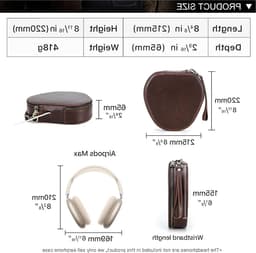 Luxe leren hoes voor draadloze koptelefoon, geschikt voor Apple AirPods Max, beschermt tegen krassen en stoten — thumbnail 5
