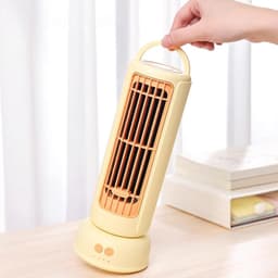 Toren Ventilator - Draagbare Ventilator - Persoonlijke Verkoeling - 3 Snelheden - 26 cm Hoog - Geel — thumbnail 2
