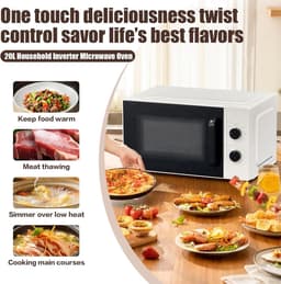 Magnetron - Compacte oven - Snelle bereiding - Gelijkmatige verwarming - 20 liter - Zwart — thumbnail 5