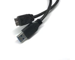 USB 3.0 Kabel - Adapterkabel Datakabel - Externe Schijf Koppelen - Snelle Dataoverdracht - 1 Meter - Zwart