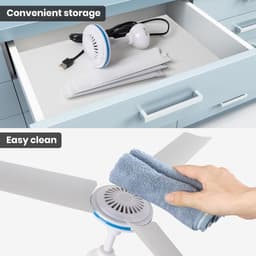 Plafondventilator - Mini Plafondventilator - Stille Ventilator - USB Aangedreven - Geschikt voor Reizen en Kamperen - Wit — thumbnail 2